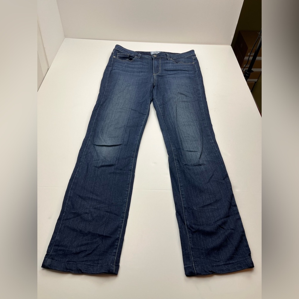 Paige Hoxton Straight Blue Dark Wash Nottingham Denim Jean Women Size 31 Stretch